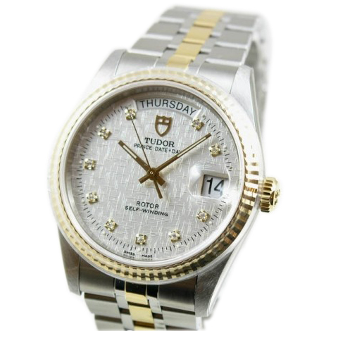 Prince Tudor series 76213-62483 10DI men automatic mechanical watch (Tudor) silver mat surface , inlaid with 10 diamonds