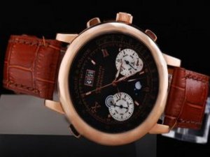 Replica A.Lange&Sohne Watch Datograph Perpetual Automatic Movement Rose Gold Case with Black Dial