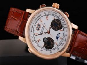 Replica A.Lange&Sohne Watch Datograph Perpetual Automatic Movement Rose Gold Case with White Dial an