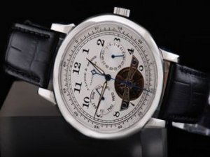 Replica A.Lange&Sohne Watch Glashutte Tourbillon Automatic White Dial and Leather Strap