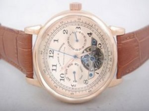 Replica A.Lange&Sohne Watch Glashutte Tourbillon Automatic Rose Gold Case with White Dial