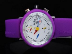 Replica Alain Silberstein Watch Architects Horloger Automatic White Dial and Purple Bezel-Purple Rub