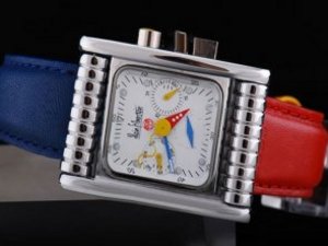 Replica Alain Silberstein Watch Classic Square Architects Horloger Automatic Red and Blue Leather St