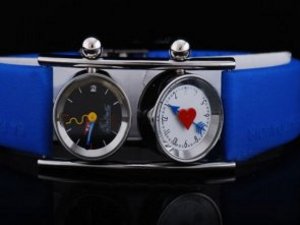 Replica Alain Silberstein Watch Classic Two Dials Automatic Blue Rubber Strap