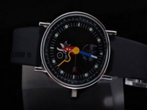Replica Alain Silberstein Watch Krono Bauhaus Automatic Black Dial and Bezel-Rubber Strap