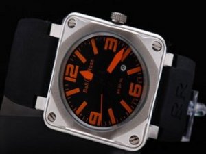 Replica Bell&Ross Watch 01-92 Automatic Movement Black Dial and Orange Marking