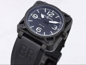Replica Bell&Ross Watch Automatic Movement Black Case and Blue Dial-White Marking