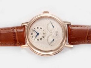 Replica Breguet Watch Classic Ref 3198 Working Flyback Function Full Rose Gold Case-Golden Dial