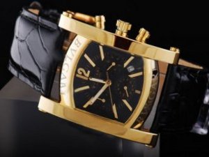 Replica Bvlgari Watch Assioma Automatic Movement Gold Case with Black Dial