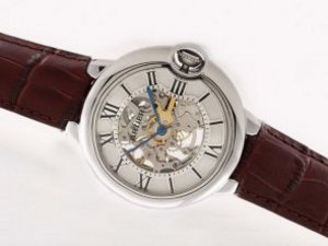 Replica Cartier Watch Ballon Bleu De Watch Skeleton Automatic SS Case White Dial