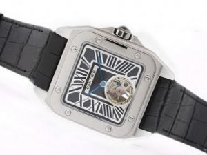 Replica Cartier Watch Ballon Bleu De Watch Tourbillon Automatic Black Dial-AR Coating