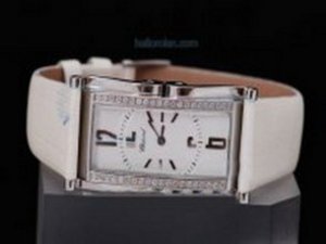 Replica Chopard Watch 2007-88 Quartz Chronograph White Dial Diamond Bezel