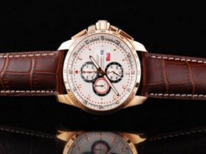 Replica Chopard Watch Gran Turismo GT XL Chronograph Quartz Movement Rose Gold Case with White Dial
