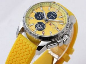 Replica Chopard Watch Gran Turismo GT XL Chronometer Automatic Yellow Dial with Rubber Strap