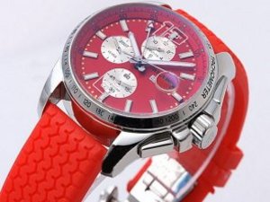 Replica Chopard Watch Gran Turismo GT XL Chronometer Automatic Red Dial with Red Rubber Strap