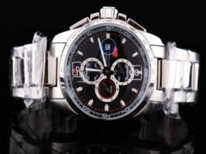 Replica Chopard Watch Gran Turismo GT XL Chronograph Quartz Movement Black Dial and Silver Case-SSba