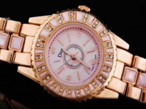 Replica Christian Dior Watch Classic Full Rose Gold with Shell Dial Lady Model