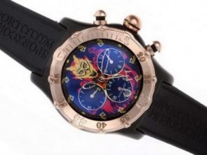Replica Corum Watch Bubble Dive Chronograph Automatic PVD Case with Devils Face Illustration