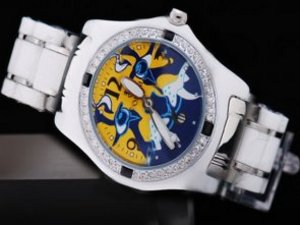 Replica Corum Watch Bubble Face Illustration Quartz with White Diamond Bezel and Semi-Ceramic Case a