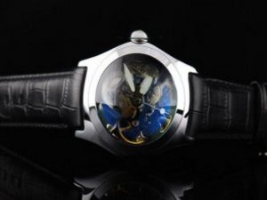 Replica Corum Watch Bubble Royal Flash Automatic Movement Silver Case with Skeleton Dial and Black L