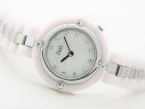 Replica D&G Watch Poly Collection Light Pink Ceramic Coated Case D&G Dial with Diamond Marking-Coupl