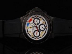 Replica Ferrari Watch Fly Back Automatic Movement PVD Case with White Dial and Green Numeral Marker-