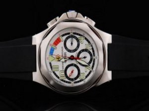 Replica Ferrari Watch Fly Back Automatic Movement Silver Case with White Dial and Green Numeral Mark