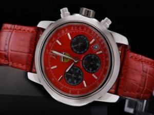 Replica Ferrari Watch Working Chronograph Quartz Movement Red Dial and Strap