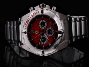 Replica Ferrari Watch working Chronograph Quartz Movement Red Dial and ssband Strap