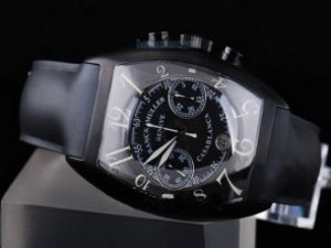 Replica Franck Muller Watch Casablanca Chronograph Swiss Valjoux 7750 Movement Black Dial and PVD Ca