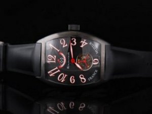 Replica Franck Muller Watch Casablanca Power Reserve Automatic Movement PVD Case with Black Dial and