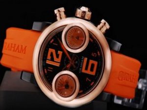 Replica Graham Watch Chronofighter Swordfish Automatic Movement Rose Gold Bezel and Case with Black
