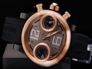 Replica Graham Watch Chronofighter Swordfish Automatic Movement Rose Gold Case and Bezel with Grey D