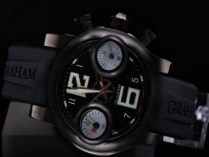 Replica Graham Watch Chronofighter Swordfish Automatic PVD Case Black Dial and Green Marking