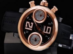 Replica Graham Watch Chronofighter Swordfish Automatic Movement Gold Case and Bezel with Black Dial