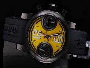 Replica Graham Watch Chronofighter Swordfish Automatic PVD Case Yellow Dial