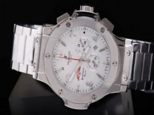 Replica Hublot Watch Automatic Movement White Bezel with White Dial and ssband Strap