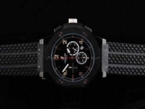 Replica Hublot Watch Big Bang Chronograph Quartz Movement Full Ceramic Case with Black Dial and Blac