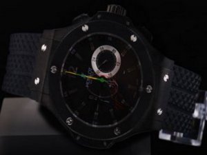 Replica Hublot Watch Geneve Automatic Movement PVD Case with Black Dial