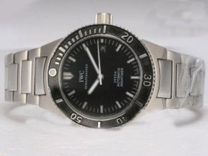 Replica Iwc Aquatimer Watch Automatic Black Dial and Bezel