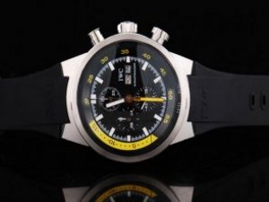 Replica Iwc Aquatimer Watch Automatic Movement Silver Case with Black Dial and Black Rubber Strap-Wh