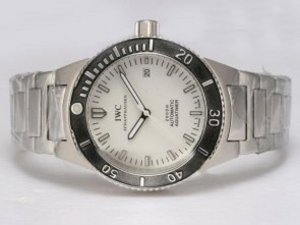 Replica Iwc Aquatimer Watch Automatic White Dial with Black Bezel