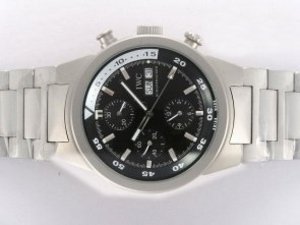Replica Iwc Aquatimer Watch Chronno-Automatic Titanium Case with Black Dial