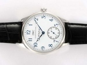 Replica Iwc Portugieser Watch F.A. Jones Manual Winding with White Dial-Blue Marking
