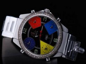 Replica Jacob & Co Watch Classic Five Time Zone Diamond Bezel with Black Dial