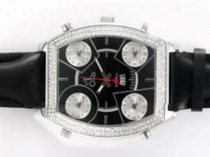 Replica Jacob & Co Watch Classic Five Time Zone Diamond Bezel Black Dial