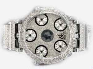 Replica Jacob & Co Watch Classic Five Time Zone Diamond Bezel Double Dial