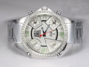 Replica Jacob & Co Watch Classic Five Time Zone Diamond Bezel White Dial