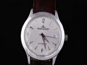 Replica Jaeger-Lecoultre Watch Automatic Silver Dial-Brown Leather Strap