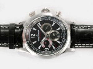 Replica Jaeger-Lecoultre Watch Master Compressor Geographic Chronograph Automatic Black Dial